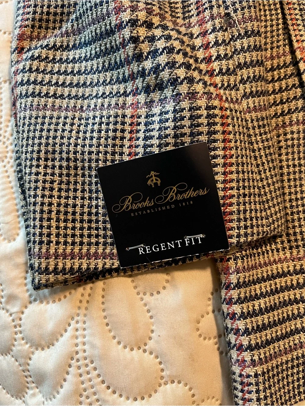 Brooks Brothers Glen Plaid Blazer in Black, Brown & Red Windowpane